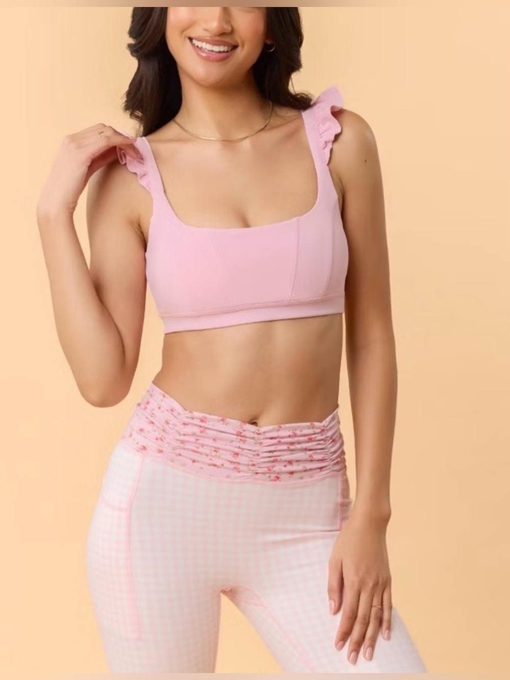 Women’s Ruffle Corset Sports Bra-M